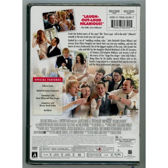 WEDDING CRASHERS DVD, OWEN WILSON, VINCE VAUGHN, CHRISTOPHER WALKEN ©2005 - Picture 2 of 2
